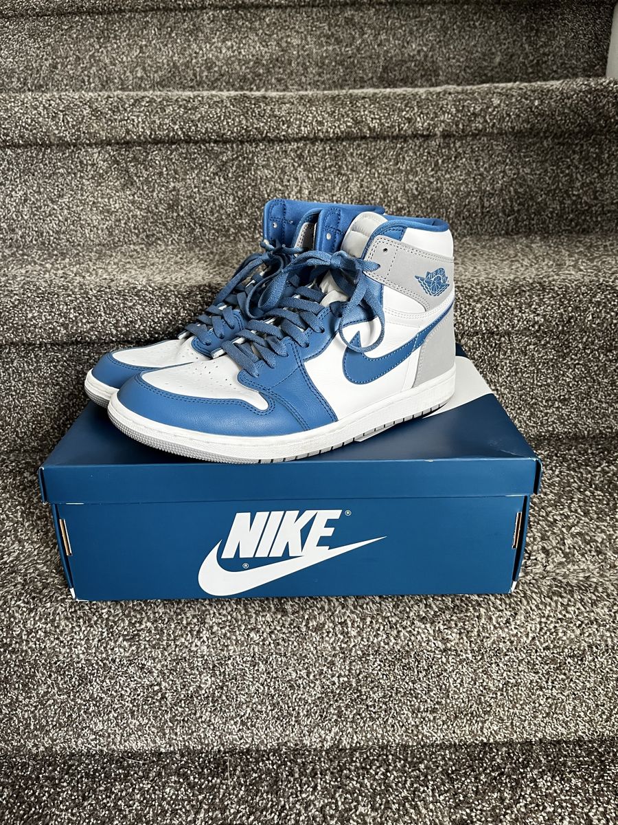 Nike Air Jordan 1 Retro High Blue White Gray Sneakers - Men's US 11