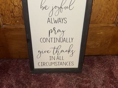 Be Joyful Always Pray Continually Give Thanks Wall Art Sign Framed Decor