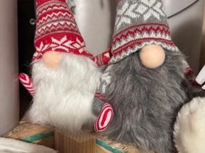 Set of 2 Nordic Christmas gnomes – 15” plush – light-up noses – new with tags”