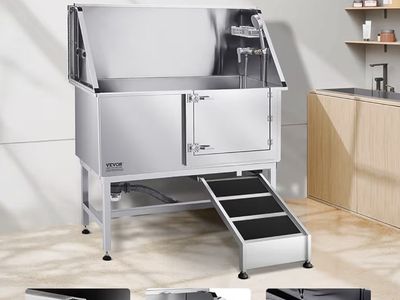 VEVOR 50 Inch Stainless Steel Pet Bathing Station Grooming Tub