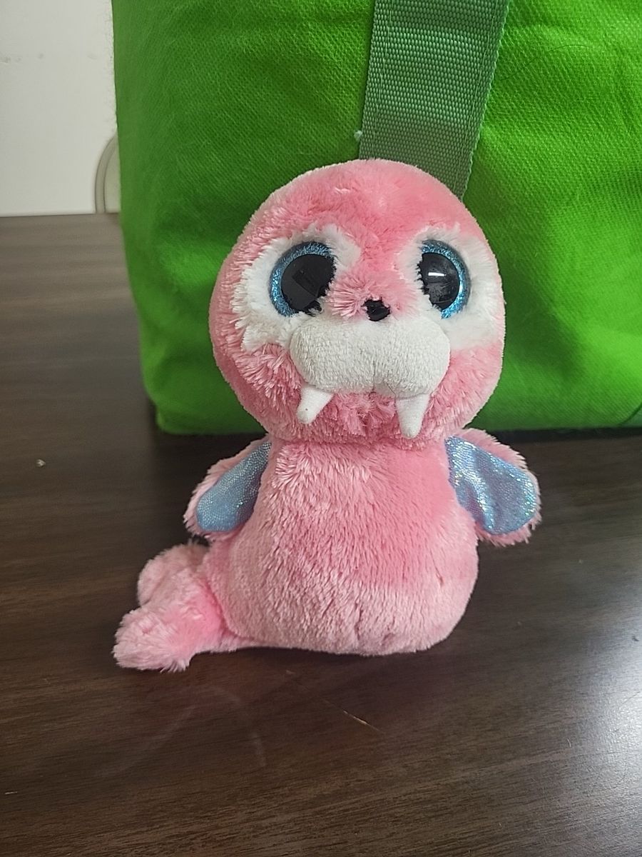Ty Beanie Boos Pablo the Pink Walrus Plush Stuffed Animal Toy Large Glitter Eyes