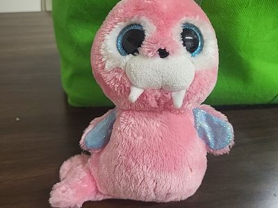 Ty Beanie Boos Pablo the Pink Walrus Plush Stuffed Animal Toy Large Glitter Eyes