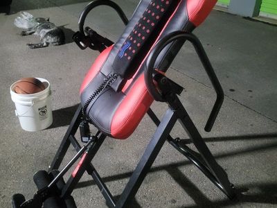 Health Gear Inversion Table ITM4.0 Black/Red - Lumbar Support, Heat & Massage Therapy