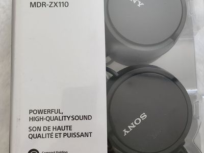 Sony MDR-ZX110 Stereo Headphones - Powerful, High-Quality Sound with Compact Folding Design