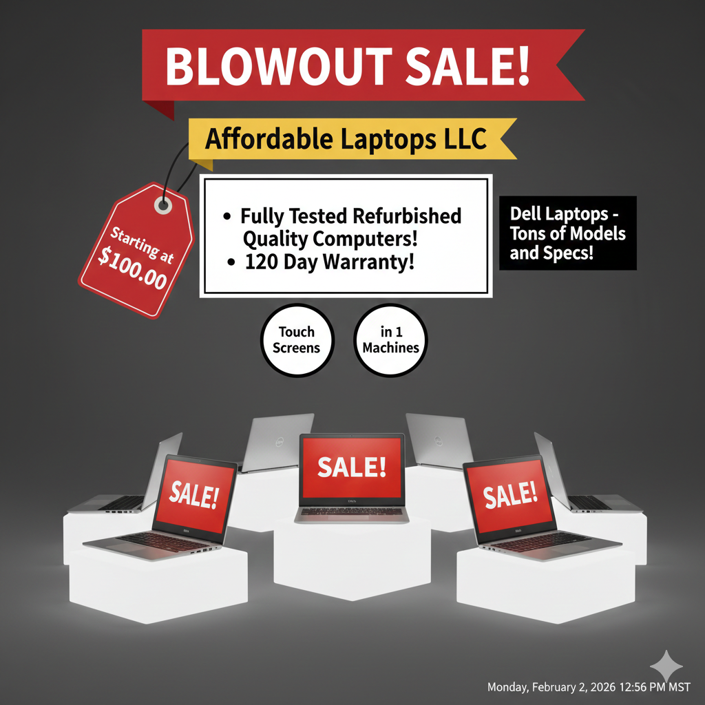 MASSIVE BLOWOUT SALE: Premium Laptops for Less!