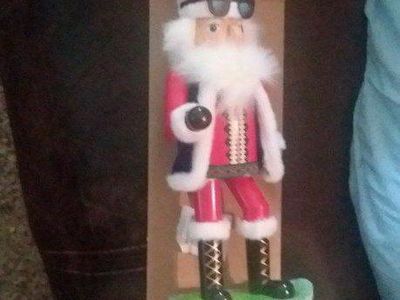 Cool Santa Nutcracker Figurine with Sunglasses and Snowboard - Unique Christmas Decor