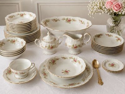 Johann Haviland Bavaria Germany Moss Rose China 12