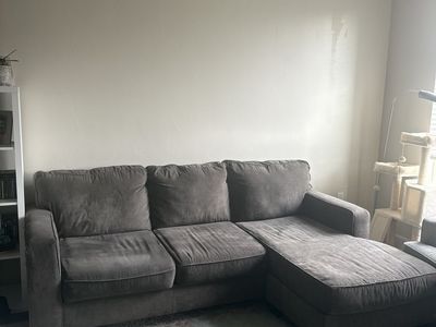 Gray Fabric Sectional Sofa with Chaise