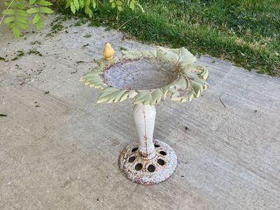 Cast iron birdbath