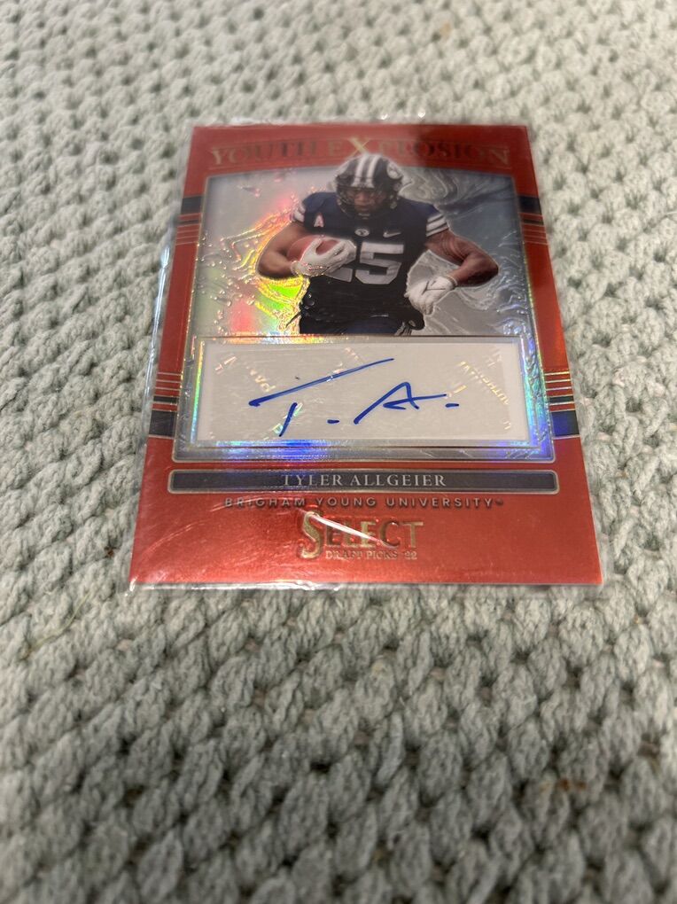 Tyler Allgeier Panini Certified BYU Autograph Coa