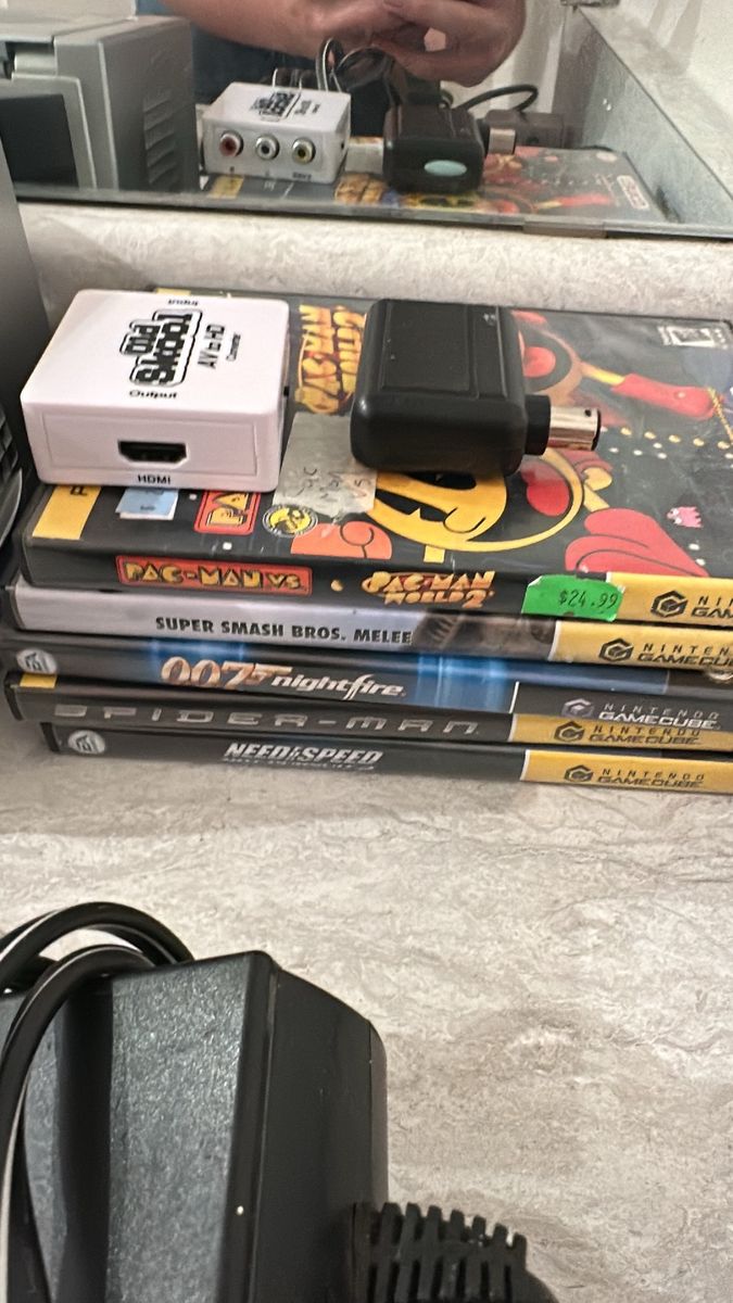 Nintendo GameCube Platinum Console Bundle - Super Smash Bros Melee, 007, Pac-Man, Controller & AV Adapter