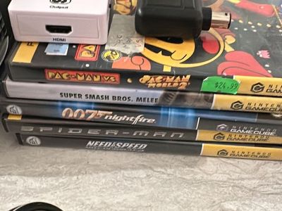 Nintendo GameCube Platinum Console Bundle - Super Smash Bros Melee, 007, Pac-Man, Controller & AV Adapter