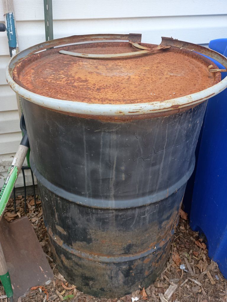Used Metal Drum - 55 Gallon Capacity - Rusted Top