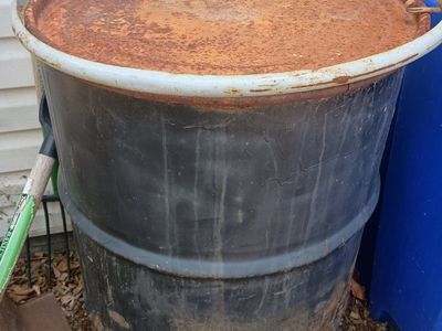 Used Metal Drum - 55 Gallon Capacity - Rusted Top
