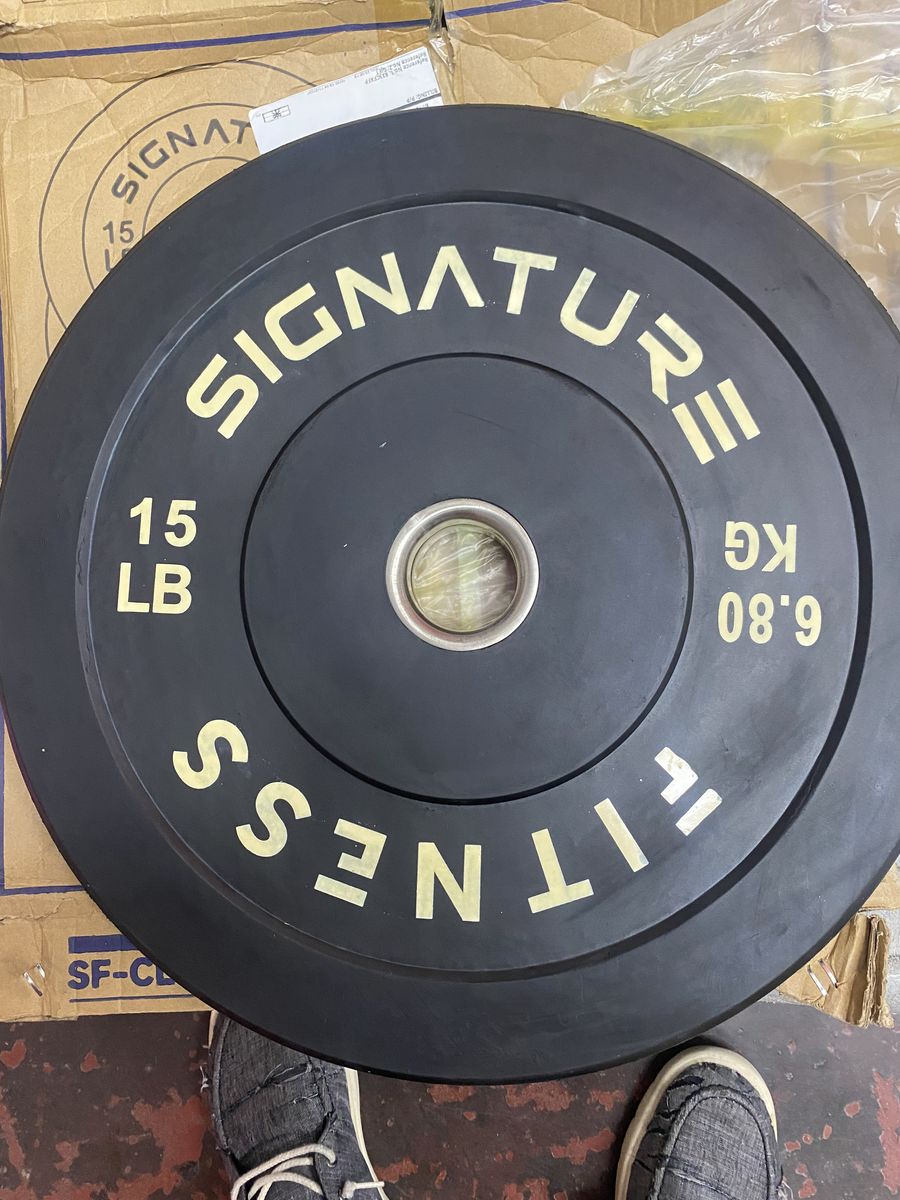 2ea 45LB AND 2ea 15LB BUMPER BARBELL WEIGHTS