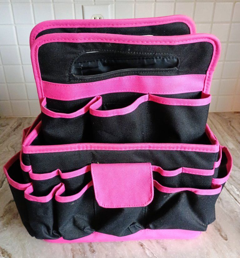 Pink and Black Canvas Tool Caddy