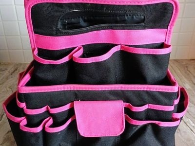 Pink and Black Canvas Tool Caddy