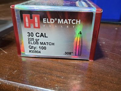 Hornady 225 grn ELDM 30 cal