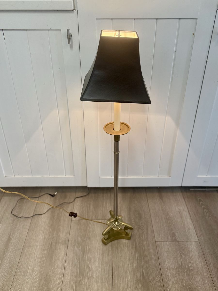 Antique Vintage Brass Table Lamp - Candlestick Design