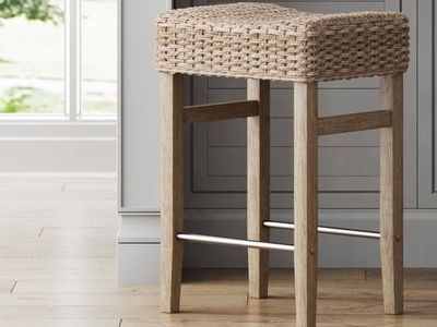 One stool only Nathan James Harvey Rattan Bar Stool, Bohemian Counter Height.