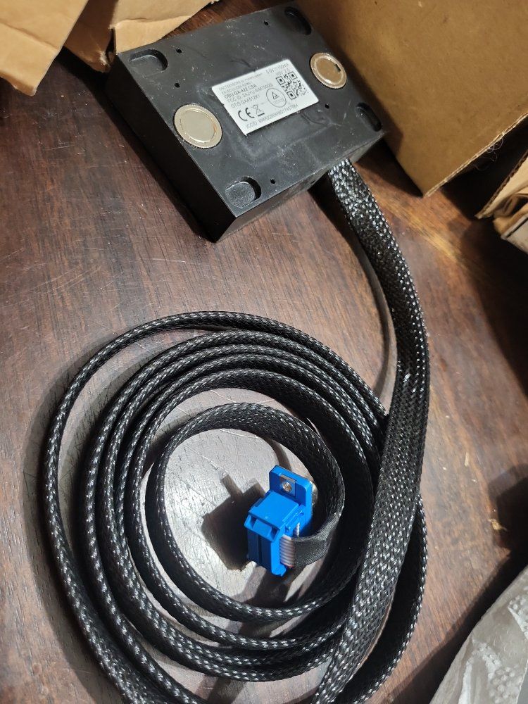 New Black Electronic Device with Blue DB9 Connector Cable and Magnetic Mounts
