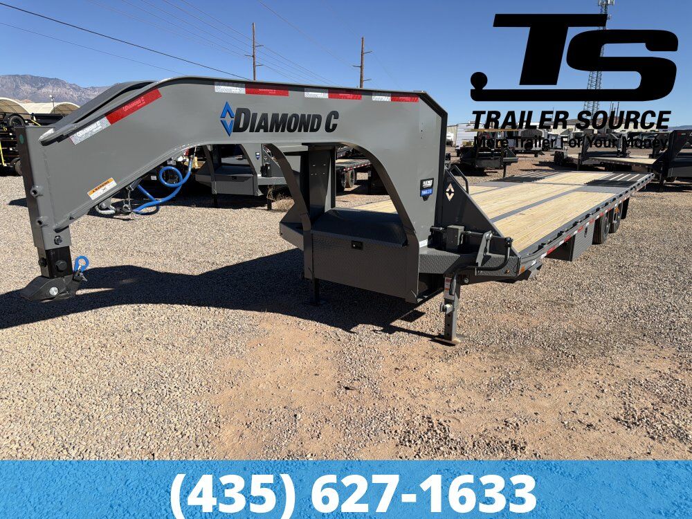 8.5x32 Diamond C FMAX-HDT 210 Gooseneck Hydraulic Dovetail Equipment Trailer -  25K GVWR -