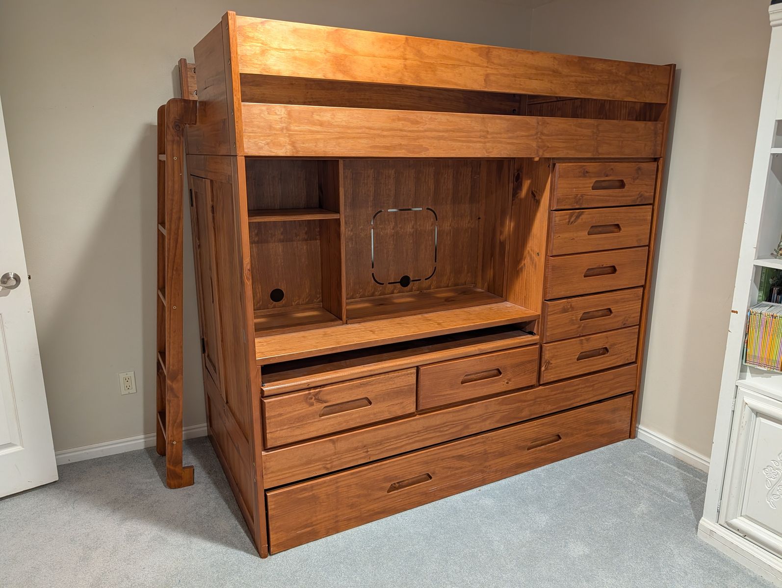 Wooden bunk bed / dresser unit
