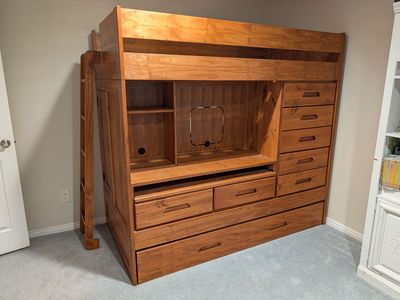 Wooden bunk bed / dresser unit