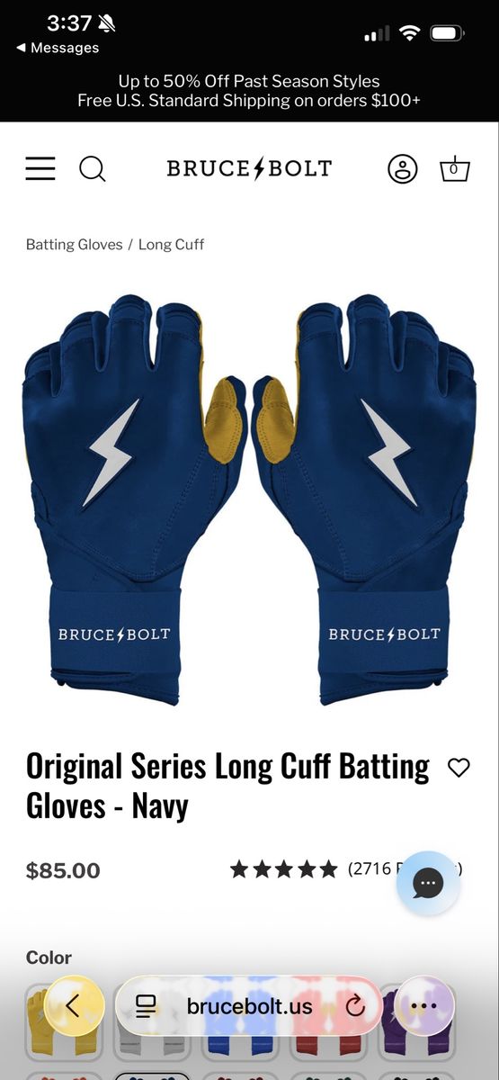 Like new Bruce Bolt Batting Gloves