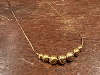 Vintage Rose Gold Chain W/ Gold Tone Beads