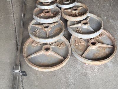 255 pounds of weights