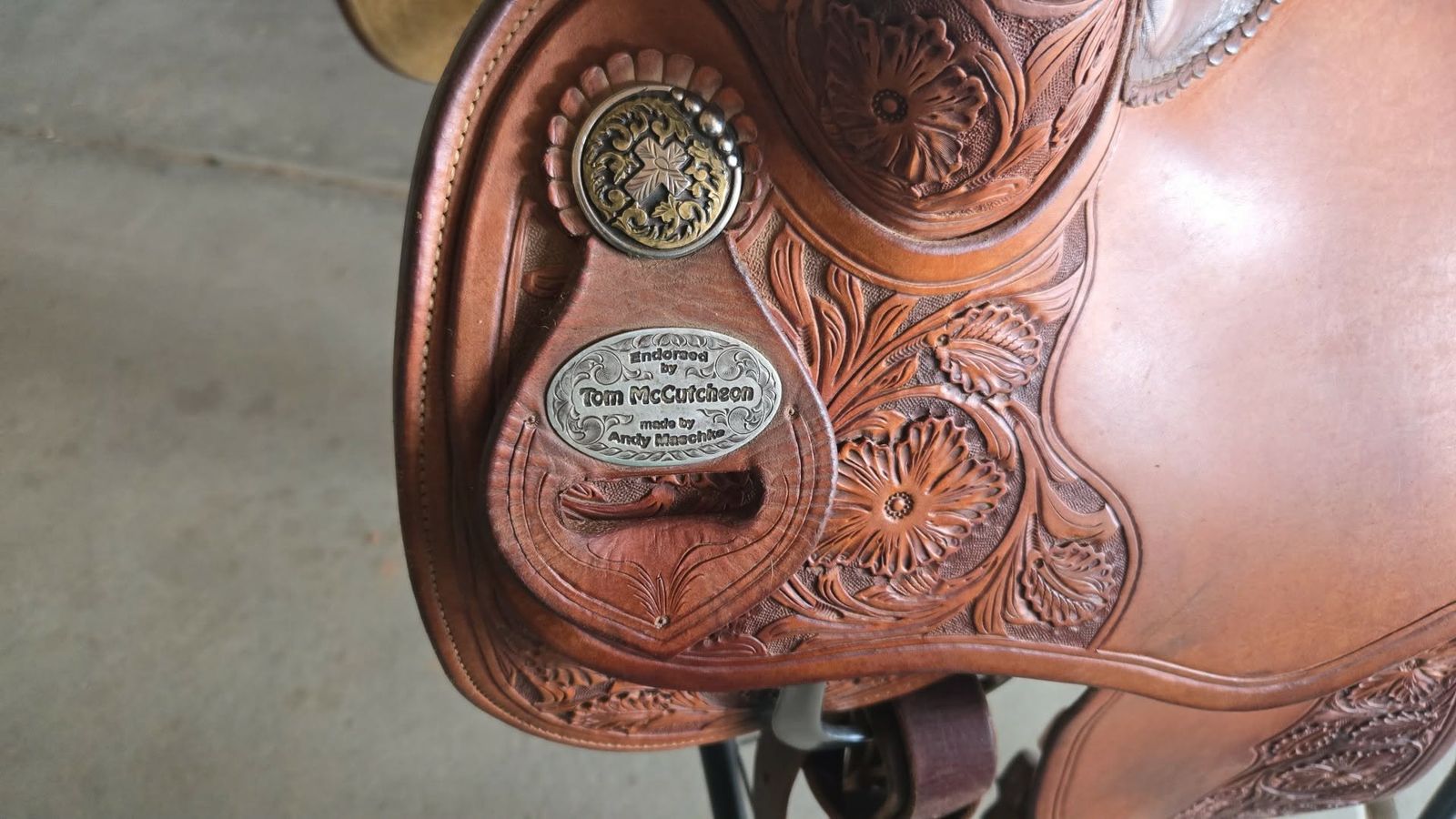 ANDY MASCHKE REINING SADDLE TOM MCCUTCHEON ENDORSED