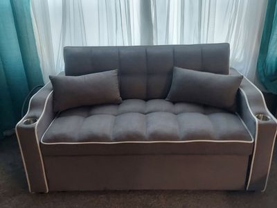 Brand new 3-in-1 Velvet Convertible Sofa Bed with charging port