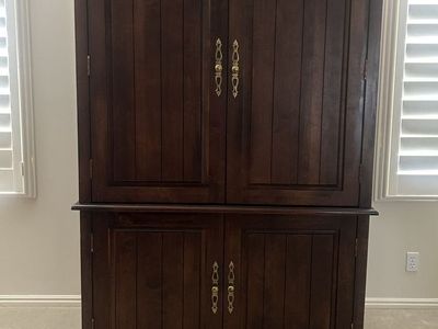 Wooden Entertainment Center Armoire with TV Cabinet & Storage Drawers