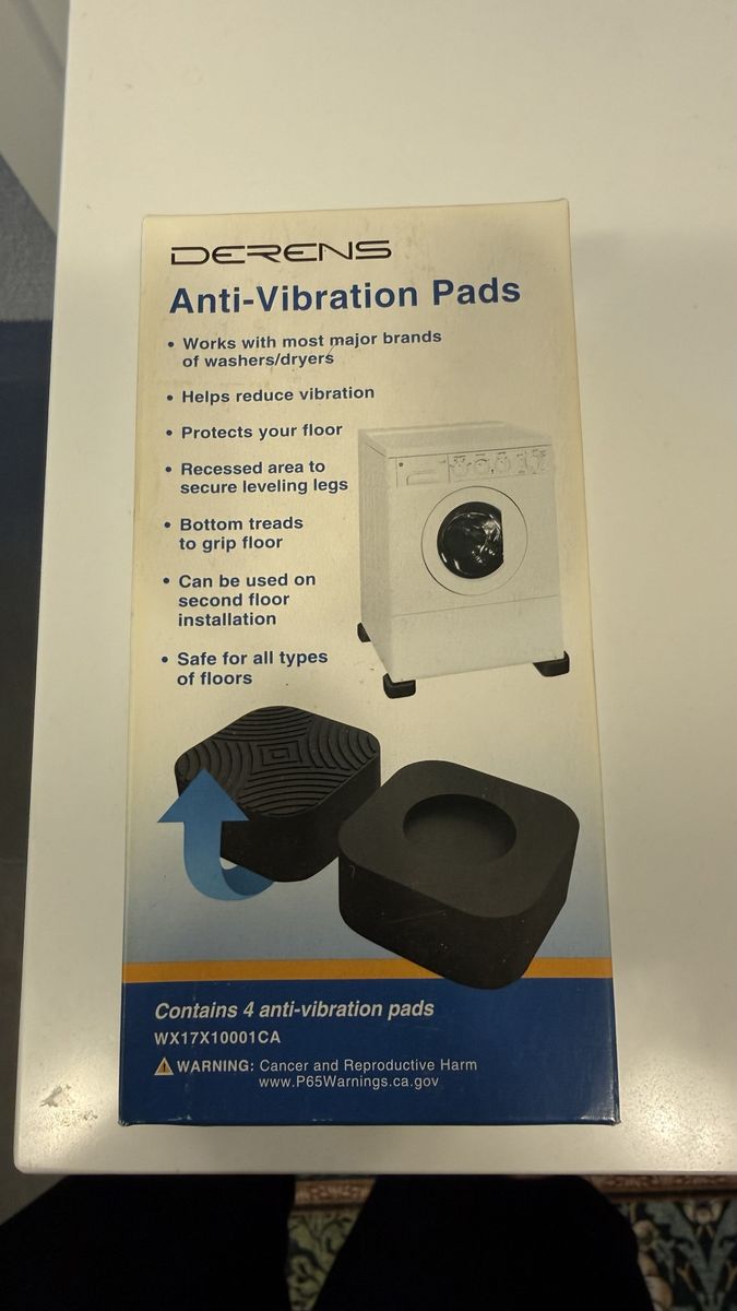 DERENS Washer/Dryer Anti-Vibration Pads (4-Pack) - Reduce Noise & Protect Floors
