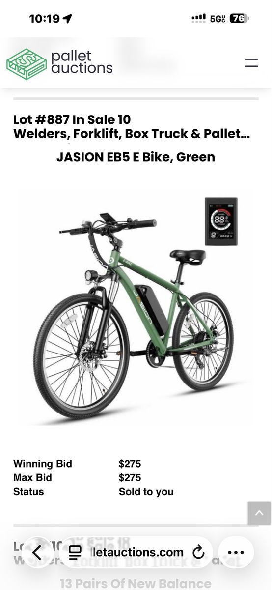 JASION EB5 Green E-Bike - Electric Bicycle with Display