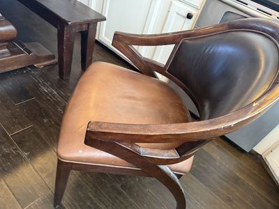 Hooker Armchair Set Leather & Wood