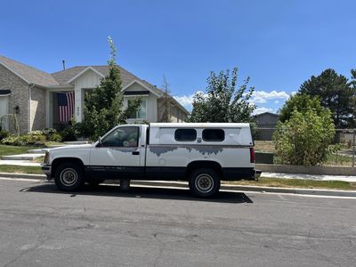 White Truck Bed Shell Camper Top for 8ft Bed - Used Condition