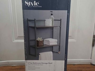 Style Selections 2-Tier Bathroom Storage Shelf