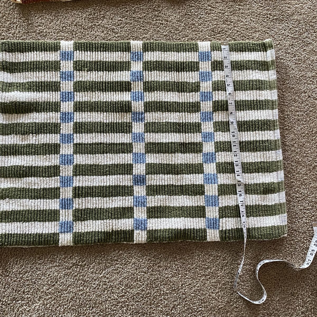 World Market Blue, Green And White Bath Mat