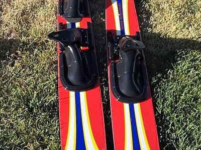 JK Sports FG-198 Glass Reinforced Water Skis - Red/Blue/White