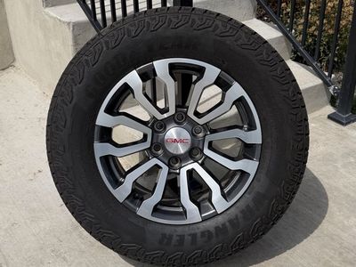 GMC Sierra 1500 Yukon Rims and Tires 265/65R18 Goodyear Wrangler Territory AT