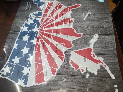 Livion US Map scratch off buclet list Patriotic State Map Sticker Art, 22x34 inches