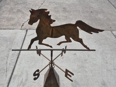 Vintage Ruining Horse Garden Vane (deck mount) Good Conditions!