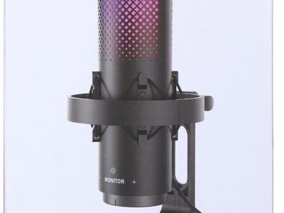 Onn USB Gaming Microphone with Cardioid, Omnidirectional, Bidirectional Patterns & Shock Mount