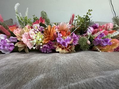 Large Handmade Faux Floral Centerpiece / Table Garland – 5-6 ft –