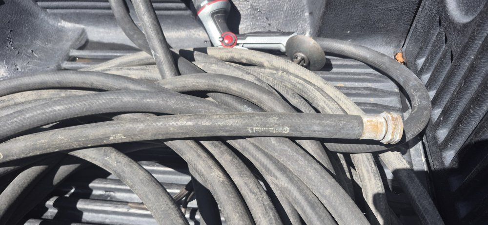 Continental Heavy-Duty Black Rubber Garden Hose with Nozzle Attachment 2 sets of 50' long $30 each