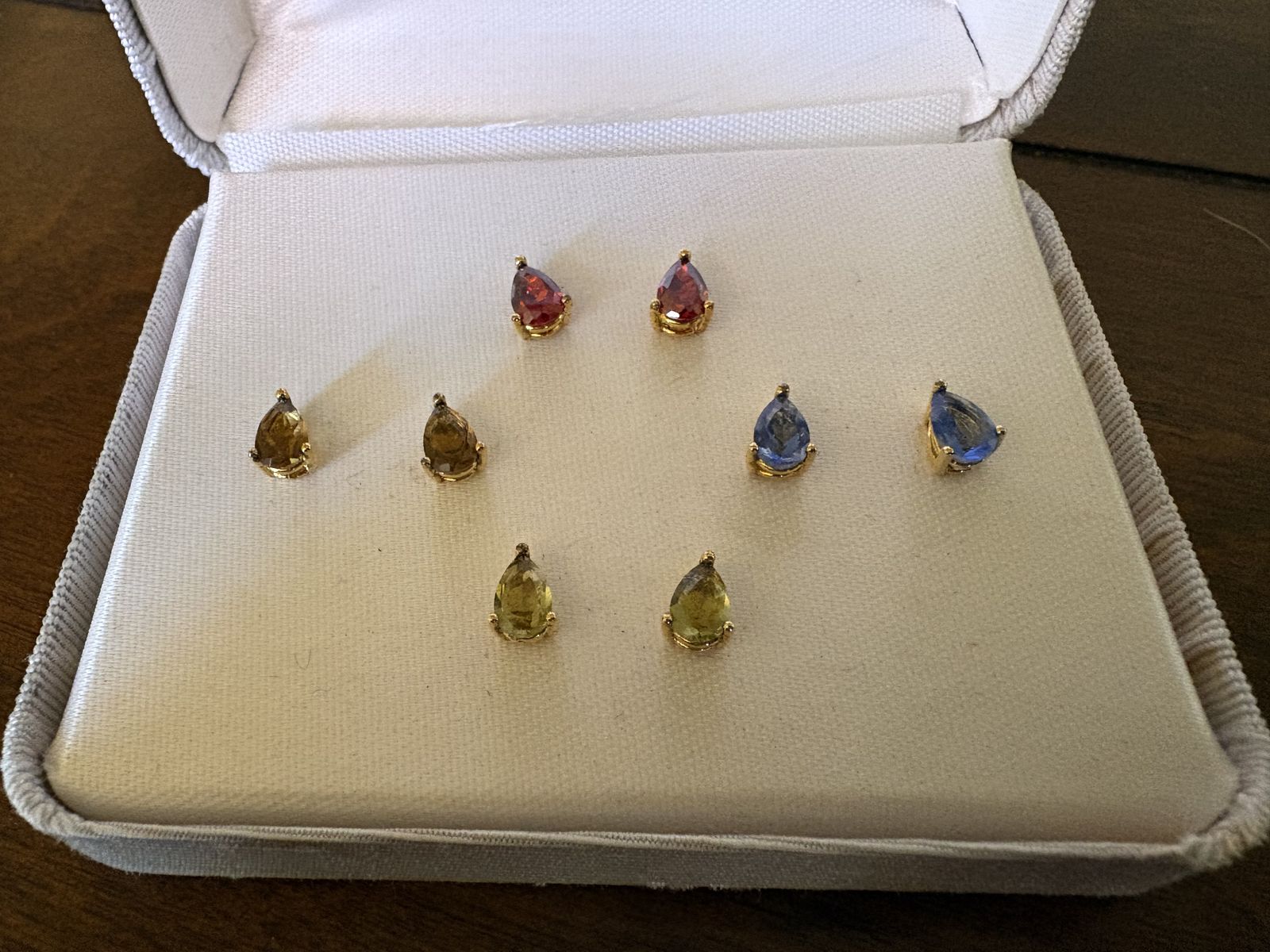 4 Pairs Of Gold Tone Sterling Silver Earrings