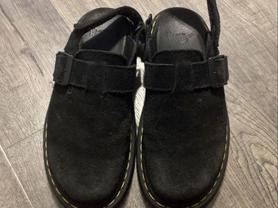 Doc Martens Zebzag Suede Slingback Mules Black