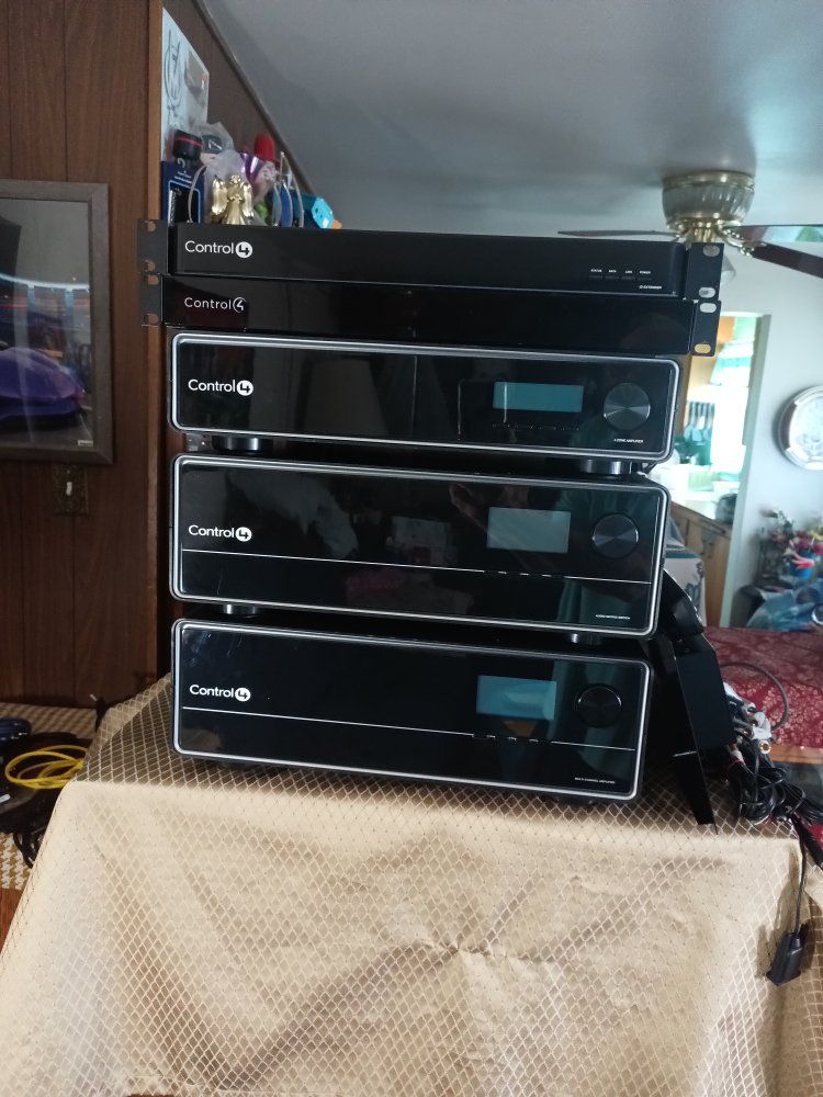Control4 Audio System Components, Amplifiers, and RTI Remote